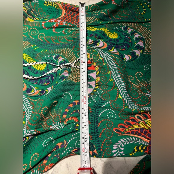 EUC Anthropologie Maeve Green Paisley Janis Dress Size 14 - Picture 10 of 10